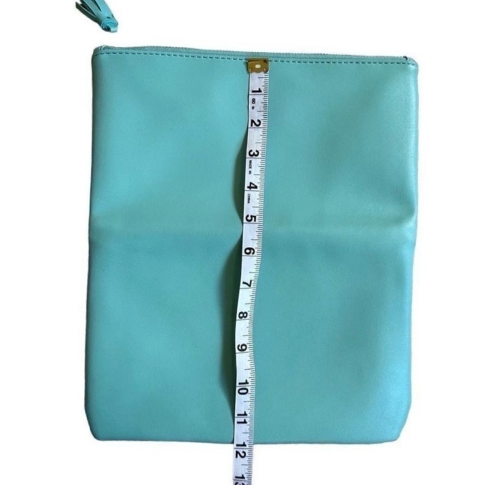 Rachel Pally Teal Pink Tropical Floral Leaf Pattern Reversible Fold Over Clutch - Picture 6 of 8